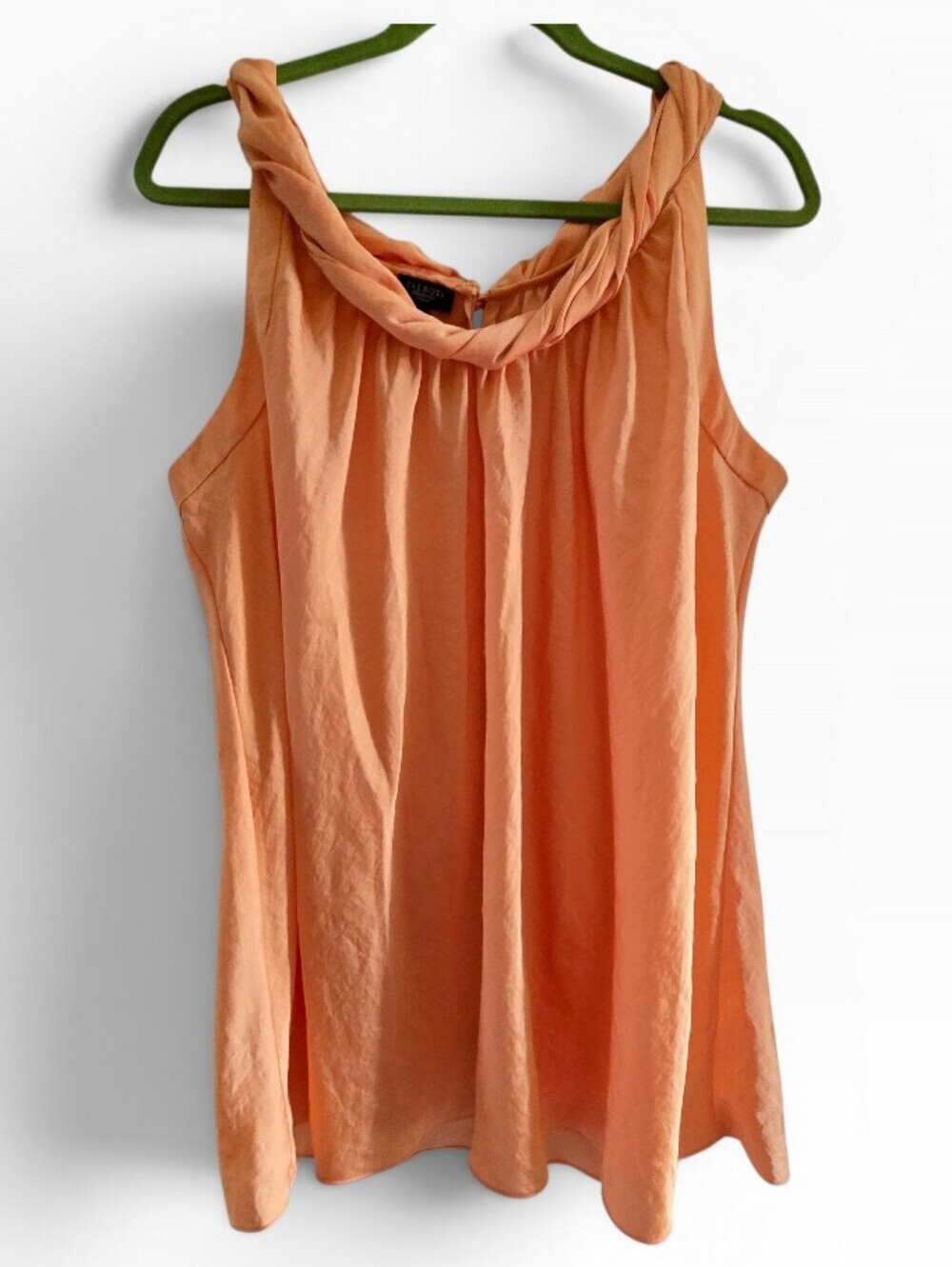 Talbots Women’s Sleeveless Twist Neck Tank Top - Peach